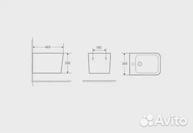 Биде подвесное koller pool kvadro KR-0485-B