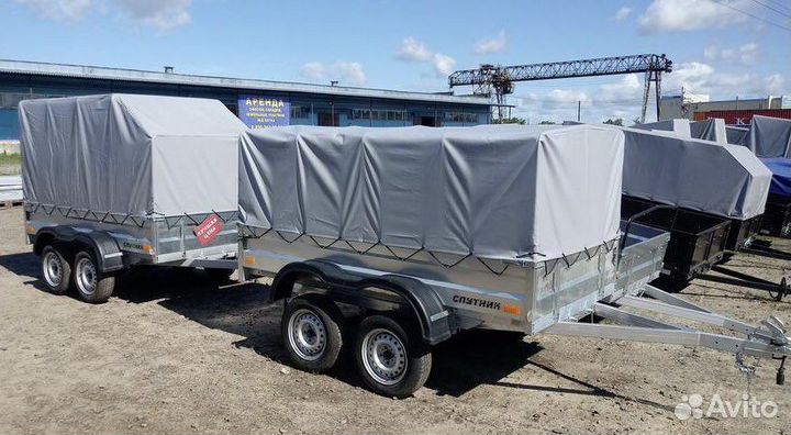 Прицеп двухосный 2,5х1,3 с тентом 1,0м