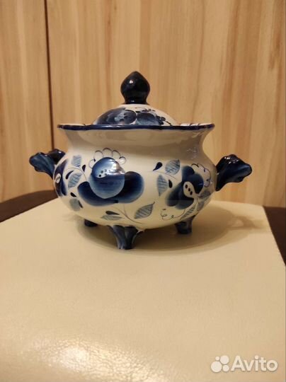Гжель Сахарница коллекционное