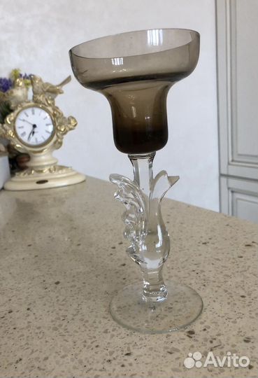 Подсвечник Гусь Хрустальный СССР