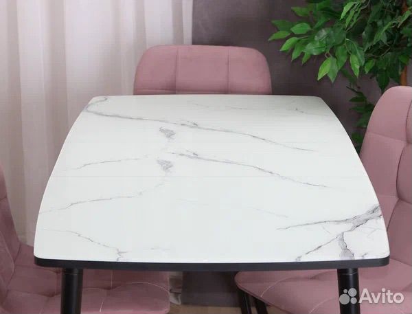 Кухонный стол мраморный стеклянный раздвижной