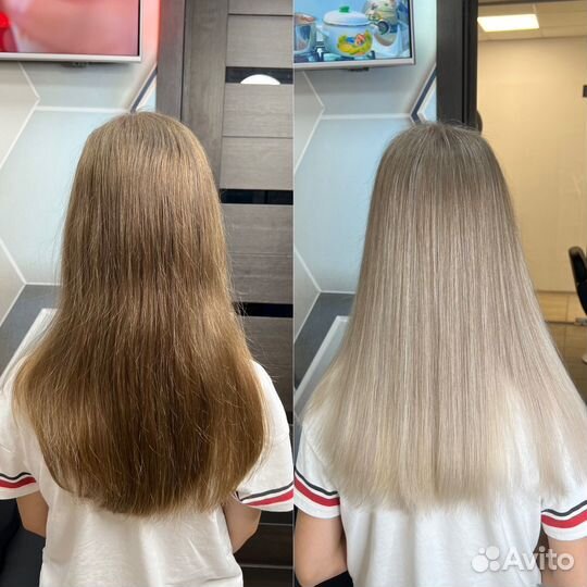 Окрашивание волос, сложное окрашивание, блонд