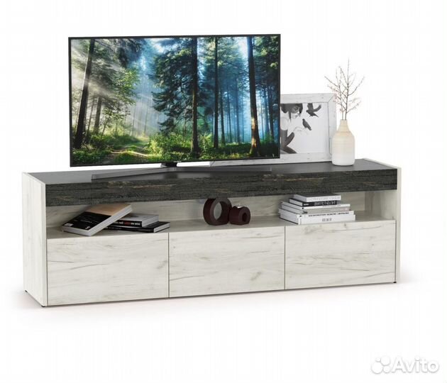 Тумба тв 140 см Моби белая