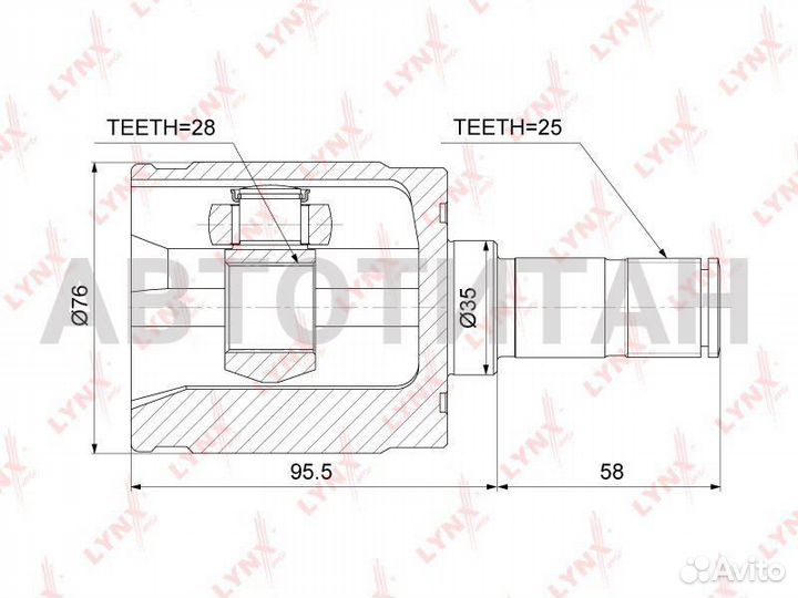 ШРУС внутренний перед лев honda jazz / FIT (GD, GE