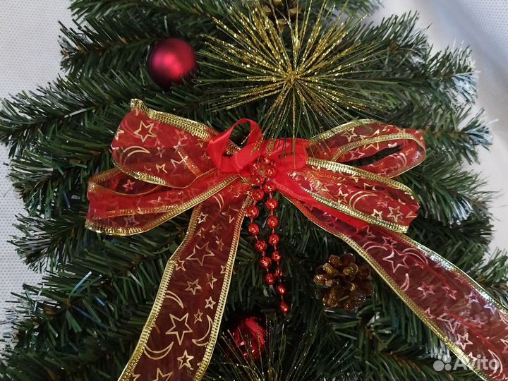 Новогодняя ветка № 2 на дверь - 65 см