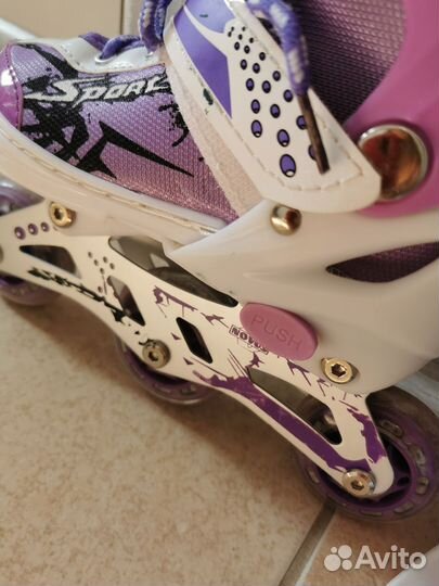Роликовые коньки детские раздвижные, размер 25-28