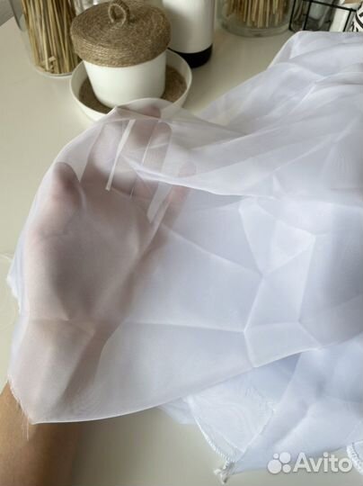 Тюль вуаль белый
