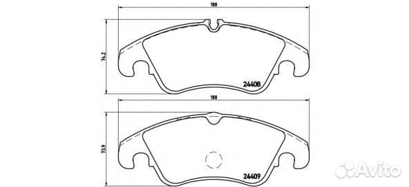 Колодки тормозные дисковые перед P85098 Brembo