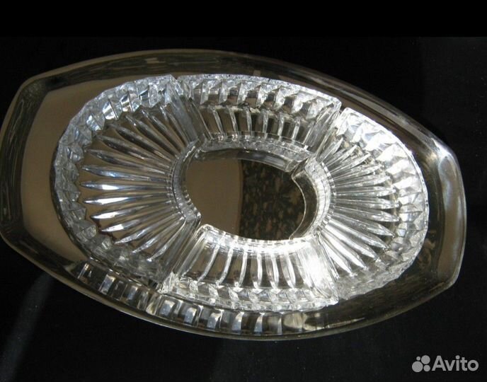Менажница мельхиор хрусталь