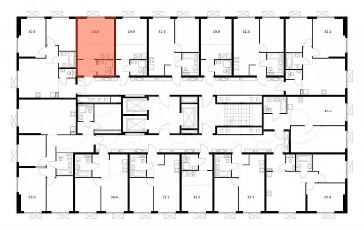 Квартира-студия, 23,6 м², 2/25 эт.