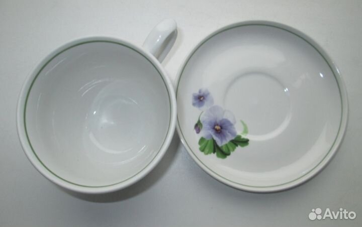 Фарфор. большая чайная пара. добрушинский фз,ссср
