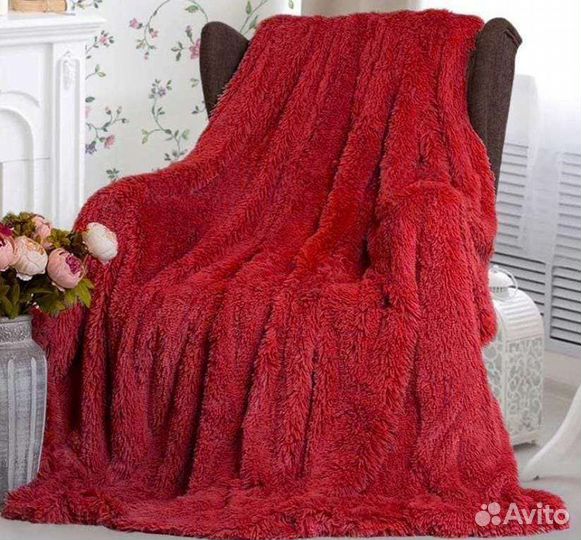 Пушистый плед травка 220х240 новый