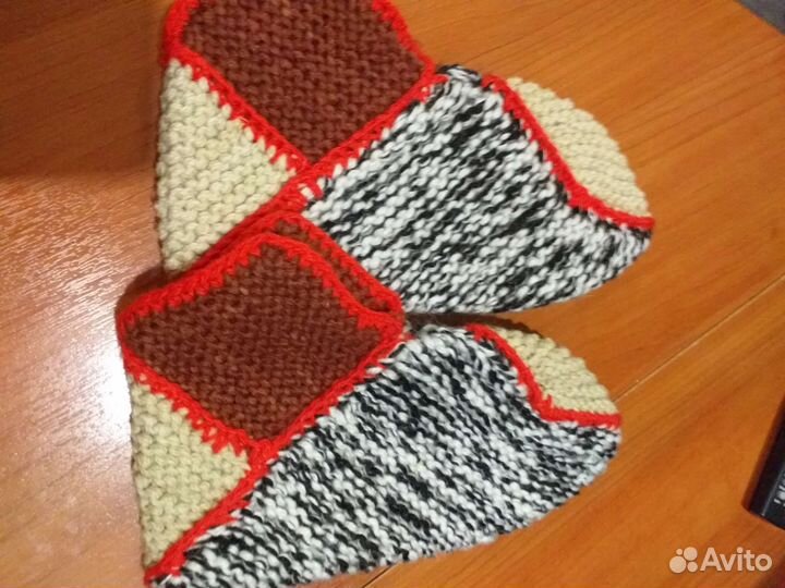 Домашние тапочки вязаные детские