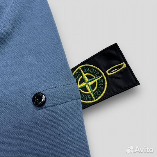 Кофта на молнии Full zip Stone island синяя S-XL