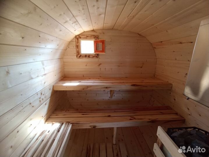 Баня бочка квадро 4 метра сборка на участке