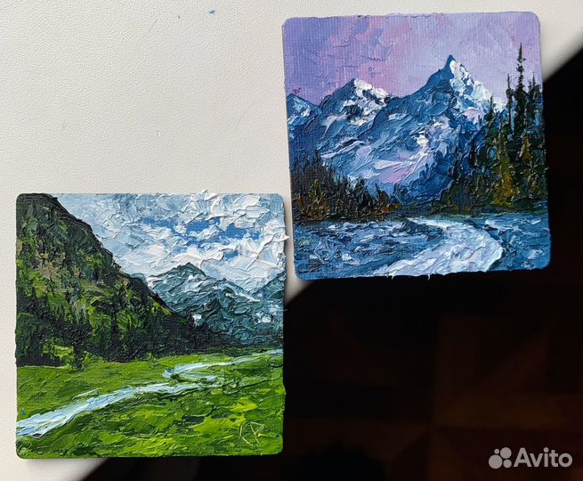 Картина на магните горная река Кавказ Домбай