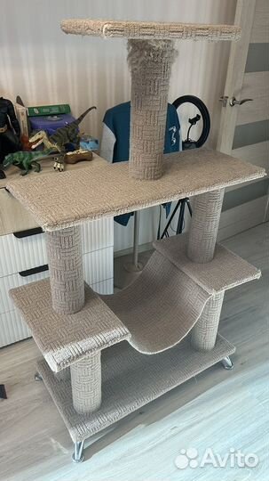 Игровой комплекс для кошек с гамаком когтеточка