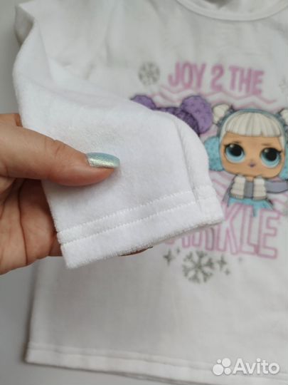 Теплая велюровая пижама для девочки 116 см