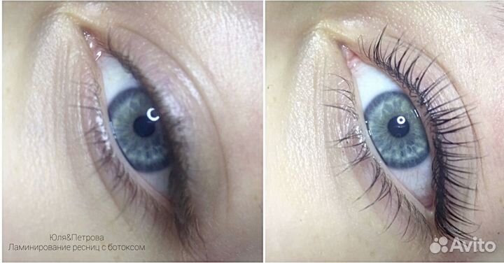 Ламинирование ресниц, оформление бровей