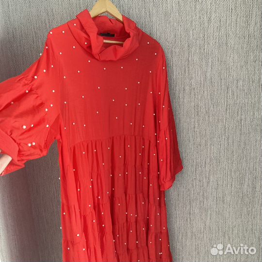 Платье женское вечернее красное р.52-58