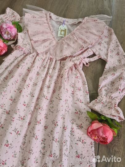 Авторское Платье Бохо из ажурного хлопка