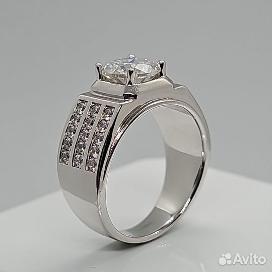 Печатка мужская с бриллиантом (муассанитом) 3ct