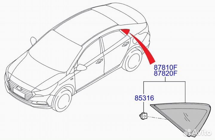 Накладка крыла задняя Hyundai Solaris G4fabw406591