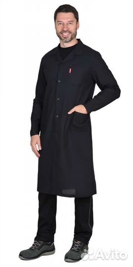 Халат мужской х/б черный
