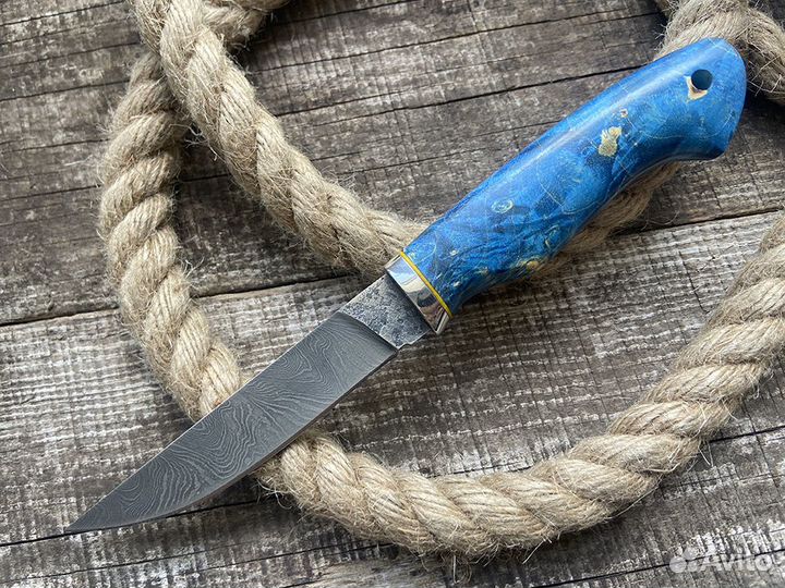 Мини нож Дамасская сталь
