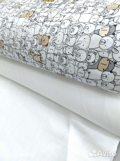 Муслин 2х слойный хлопок ширина 135см