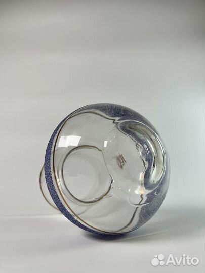 Ваза для цветов СССР стекло роспись