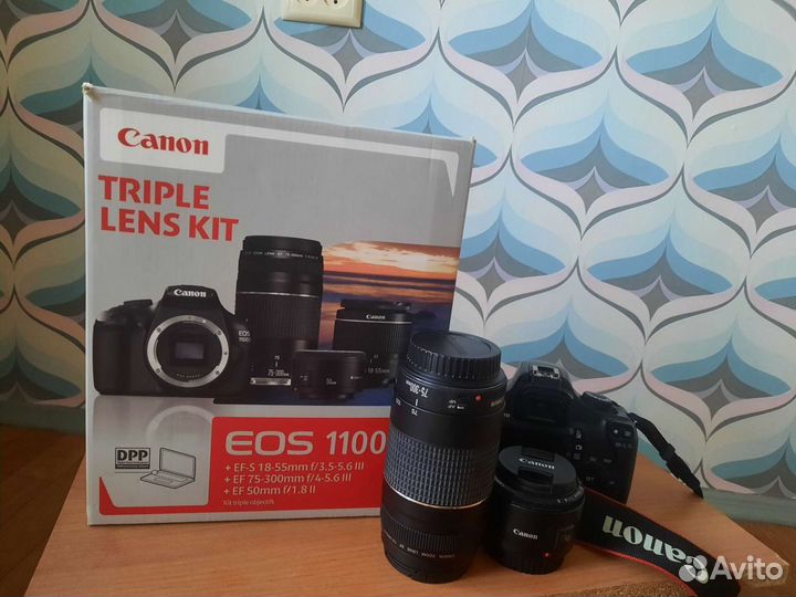 Зеркальный фотоаппарат canon EOS 1100d с оптикой