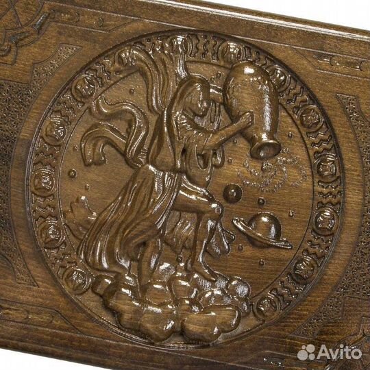 Нарды и шашки резные Знак зодиака Водолей 61 х 61 см бук Армения 62628