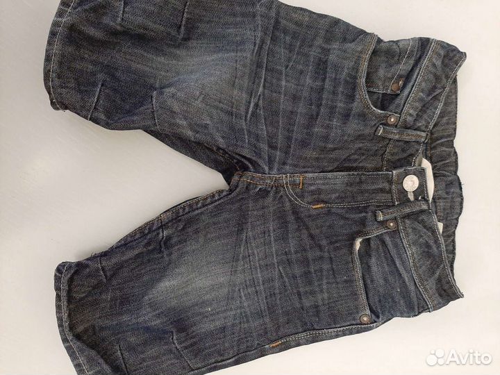 Джинсовые шорты, рубашка р98-104