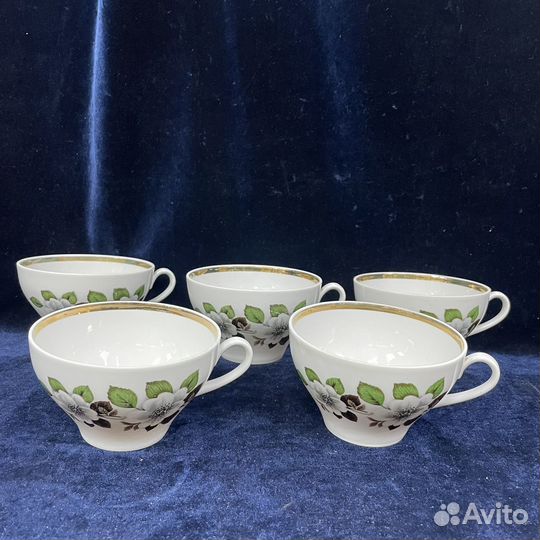 Фарфоровый Чайный Сервиз Дулево СССР Цветы