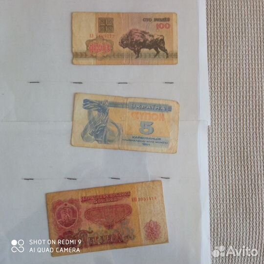 Боны, бумажные деньги