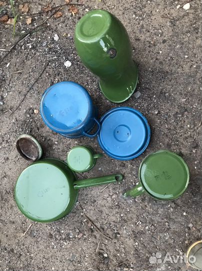Комплект эмалированной посуды СССР