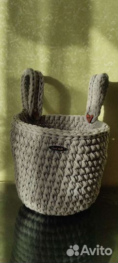 Корзина вязаная подвесная для детской кроватки