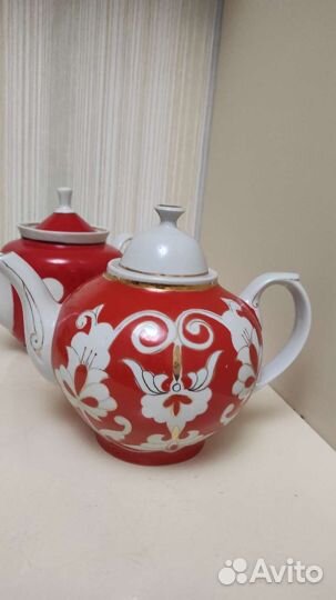 Чайник лфз фарфоровый Русский сувенир СССР