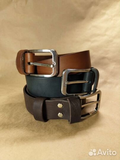 Мужской кожаный ремень, ручная работа