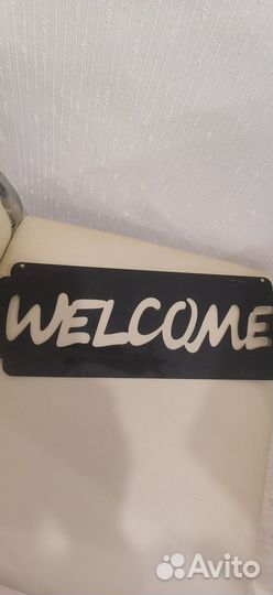 Металлическая табличка welcome