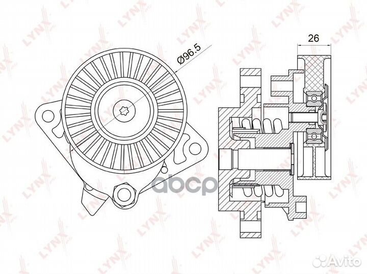 Натяжитель поликл. ремня с роликом PT-3017 lynx