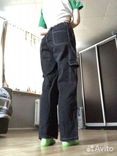 Джинсы женские широкие черные