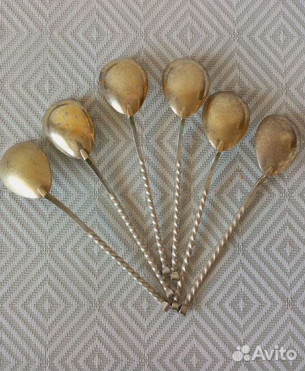 Ложки мельхиоровые с позолотой