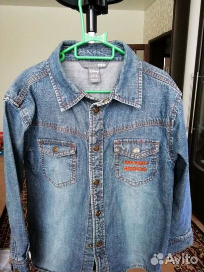 Рубашка джинсовая с Микки Маусом