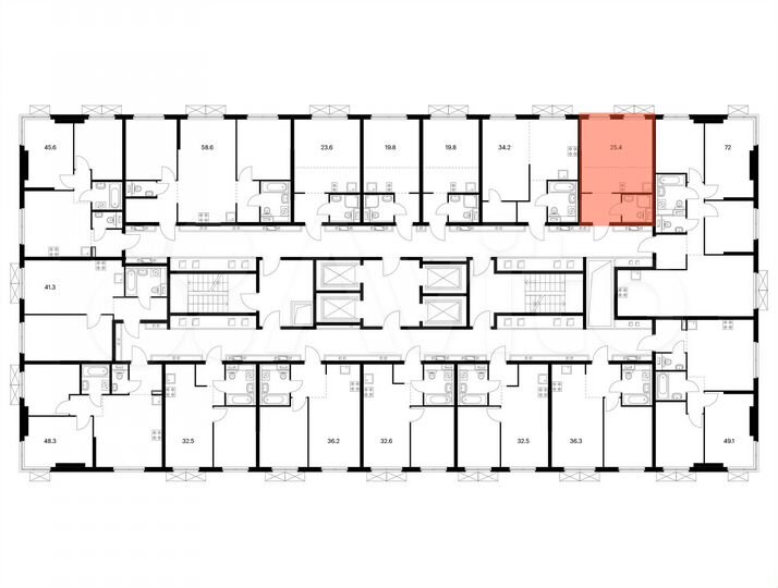 Квартира-студия, 25,4 м², 18/33 эт.
