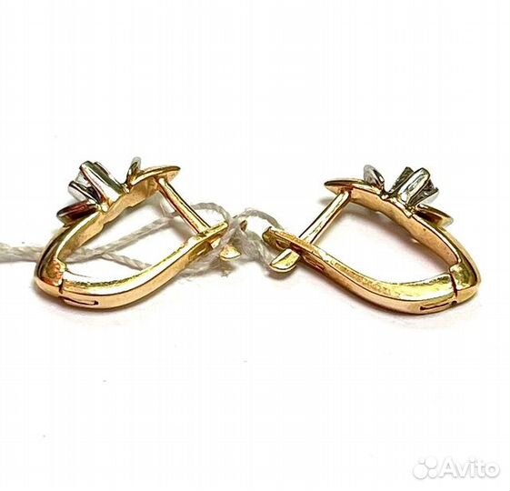 Серьги с природным камнем Золото