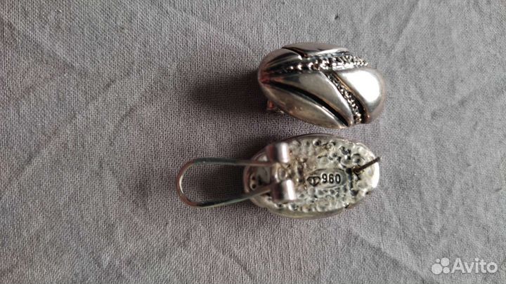 Серебряные серьги Флауш