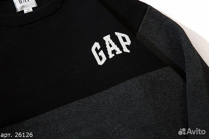 Свитер Gap дымчатый Чёрный с серым