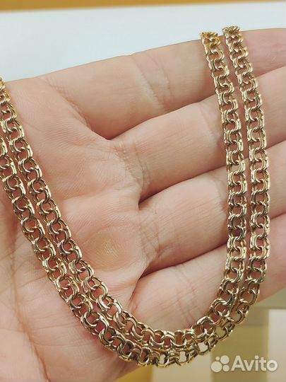 Золотая цепь бисмарк 52 см полновесная
